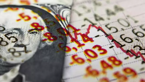 Dollar banknote & market data