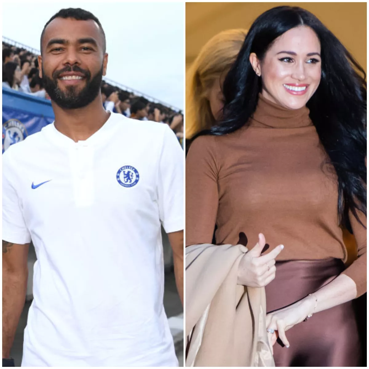 Ashley Cole y Meghan Markle.