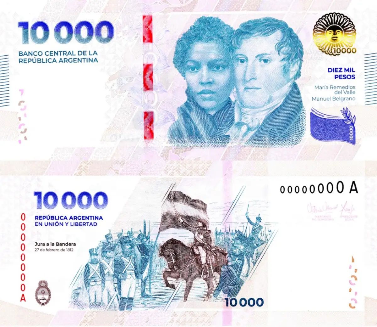 billete argentina 10,000 pesos