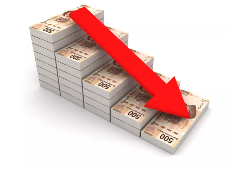 Decreasing value of Mexican peso.