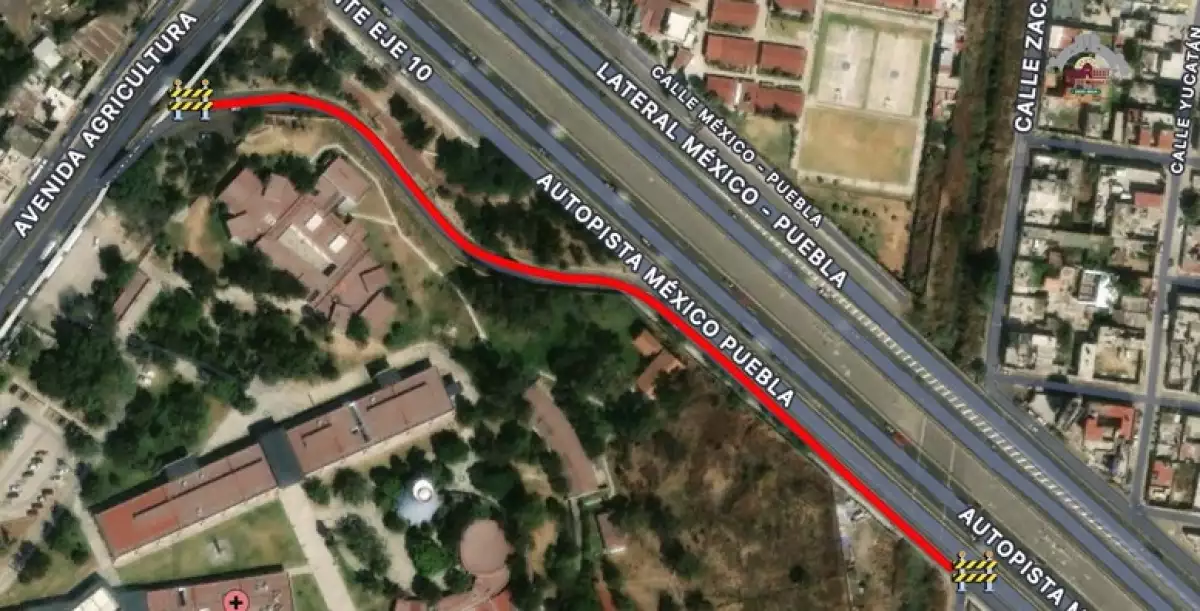 La autopista México-Puebla tendrá cierres por obras del Trolebús