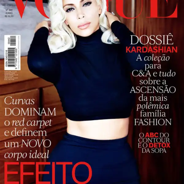 Kim Kardashian posó para Vogue Brasil en homenaje a la sexy rubia que marcó tendencia.