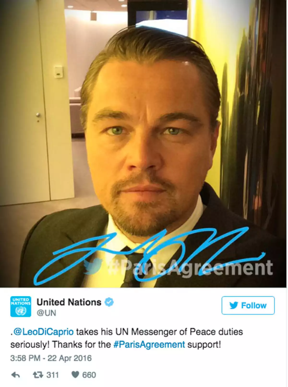 Y donde se tomó su primera selfie.