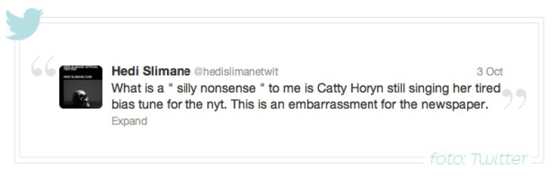 `Lo que me parece tonto es que Cathy Horyn siga escribiendo notas parciales para el NYT. Es una vergüenza para el periódico´.