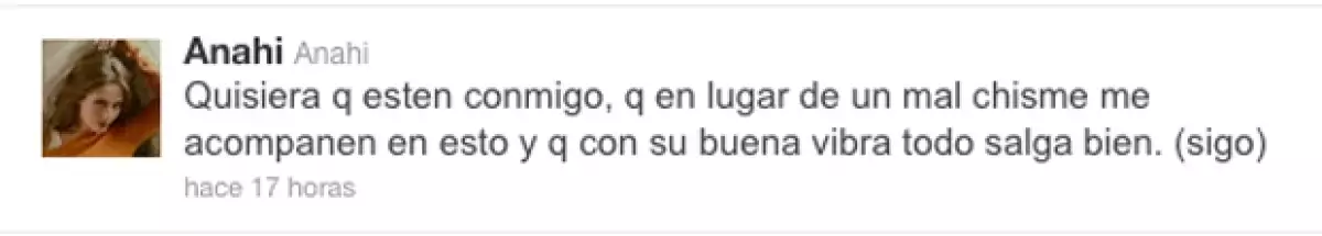 Anahí pidió el apoyo de sus fans para cuando vuelva a pisar el quirófano.