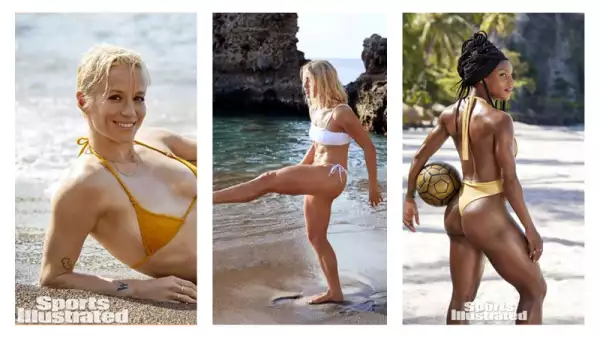 Abby Dahlkemper, Crystal Dunn y Megan Rapinoe