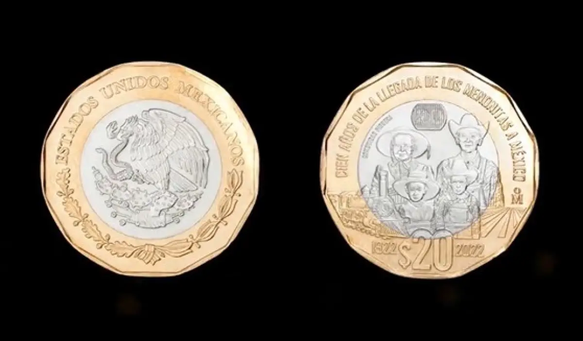 nueva moneda de 20 pesos menonitas