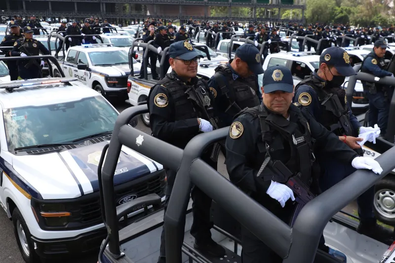 Policías y patrullas de la Secretaría de Seguridad Ciudadana de la Ciudad de México.