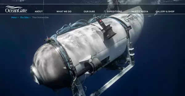 Titán, el submarino que se encuentra perdido en la zona de restos del Titanic.