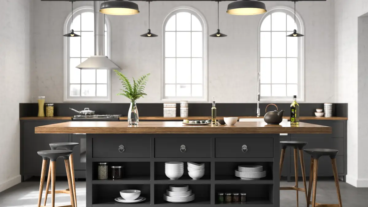 Interiorismo negro en la cocina