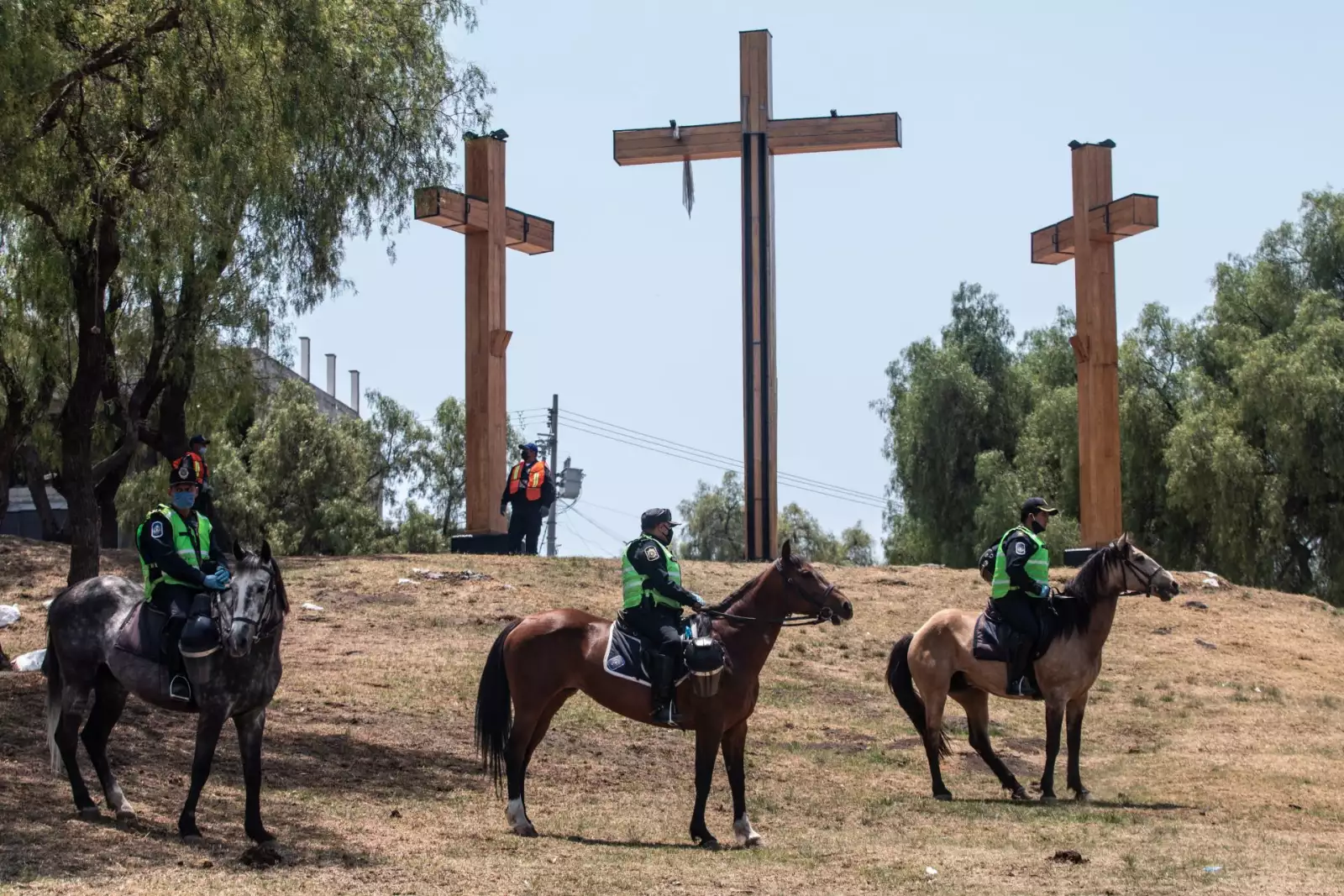 A puerta cerrada se llevo a cabo por primera vez la representación de la crucifixión de Jesús en la alcaldía Iztapalapa debido a la contingencia sanitaria para evitar contagios del Virus COVID-19 (coronavirus)