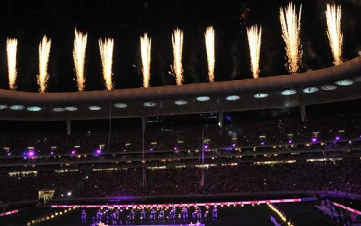 Reily cantó en la apertura del estadio.