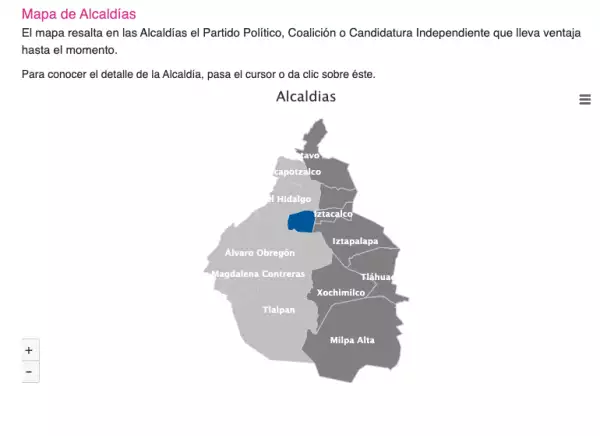 Mapa electoral CDMX Alcaldías