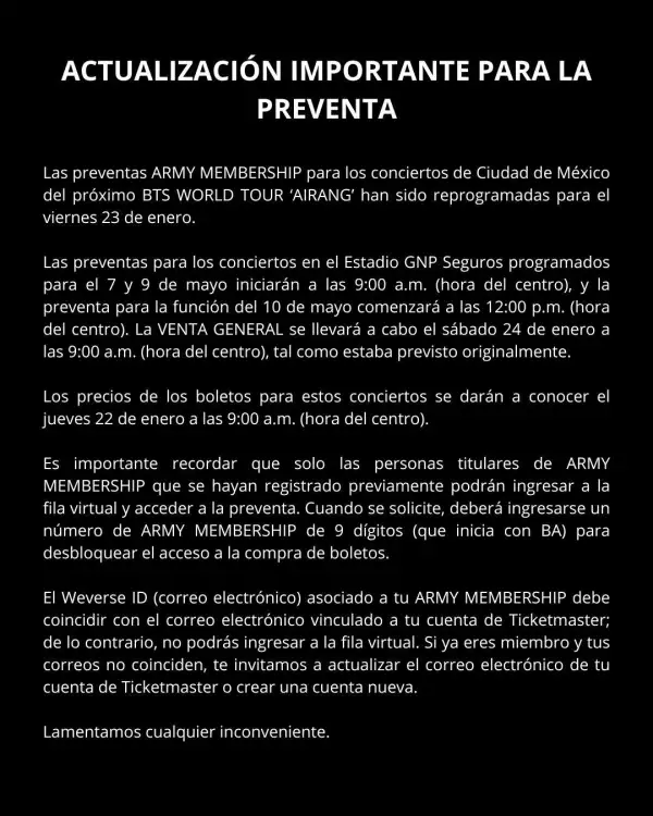 Foto: BTS en México /cortesía