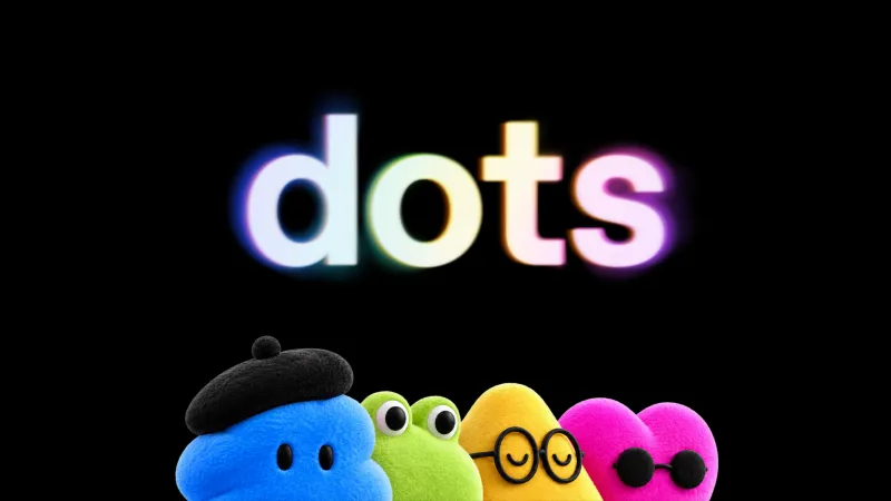 Imagen de los cuatro modelos de Dots de OpenAI, con la palabra "Dots". 