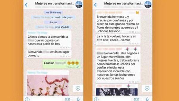 La bienvenida. Uno de los principios de este esquema es tratar con respeto, amor y cariño a las mujeres que entran. Pero esto se acaba si ellas deciden no participar.