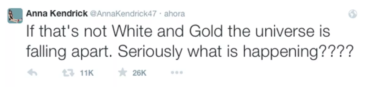 Otra de las confesaron su desesperación sobre el color del famoso vestido fue la actriz Anna Kendrick.