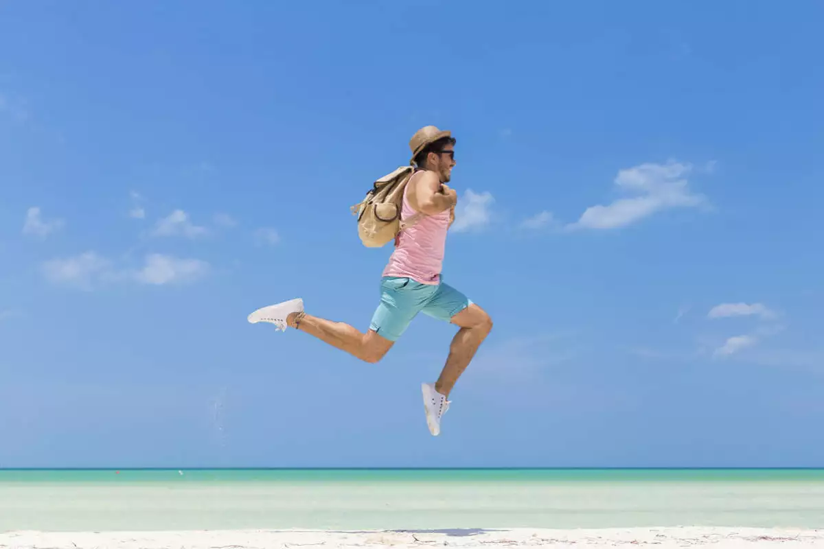 Young,Man,Traveling,In,Holbox,Island,,Mexico.