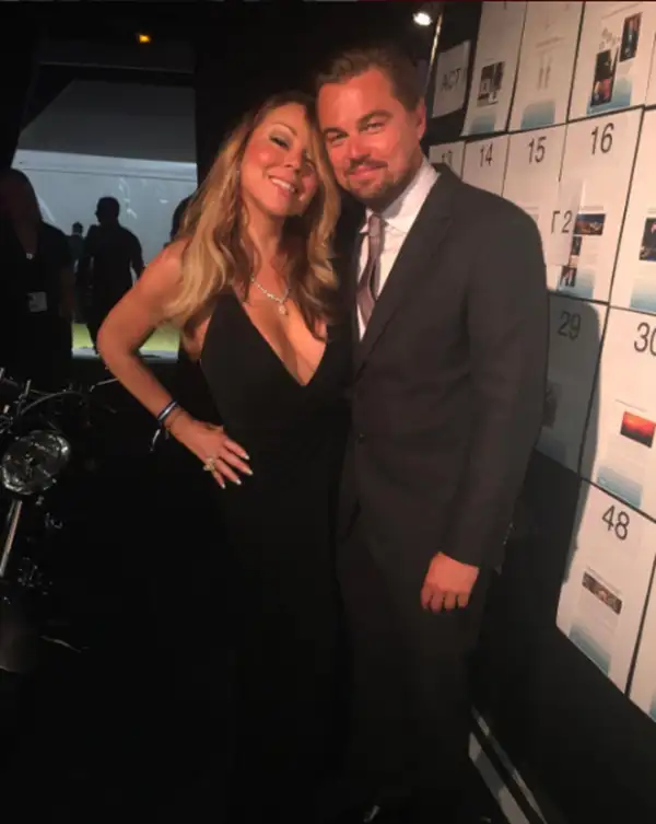 Mariah Carey no perdió oportunidad de tomarse una foto con uno de los galanes de Hollywood más deseados.