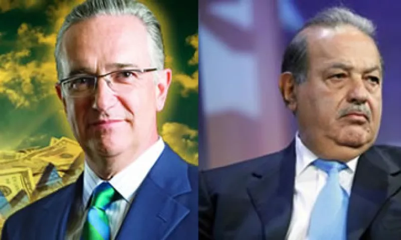 Ricardo Salinas Pliego (izq.) sumó 9,200 millones de dólares a su fortuna personal en el último año, mientras que Carlos Slim la redujo en 5,000 mdd. (Foto: Especial)