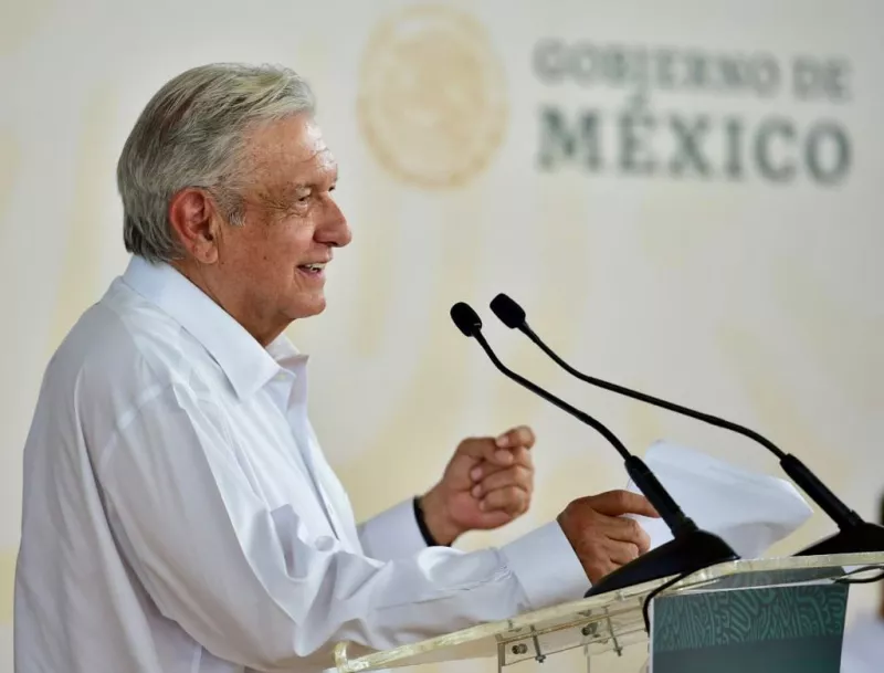 AMLO durante un evento privado en Boca del Río 
