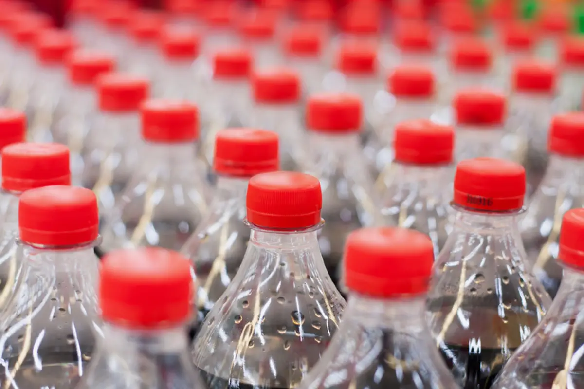 Bottles with soft drinks