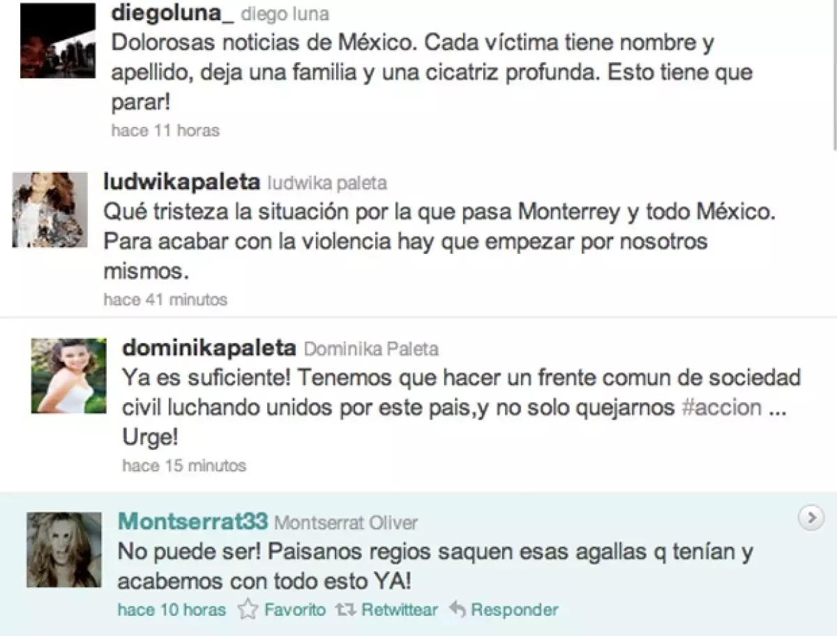 Diego Luna, Montserrat Oliver y las hermanas Paleta hicieron un llamado para reestablecer la paz en el país.