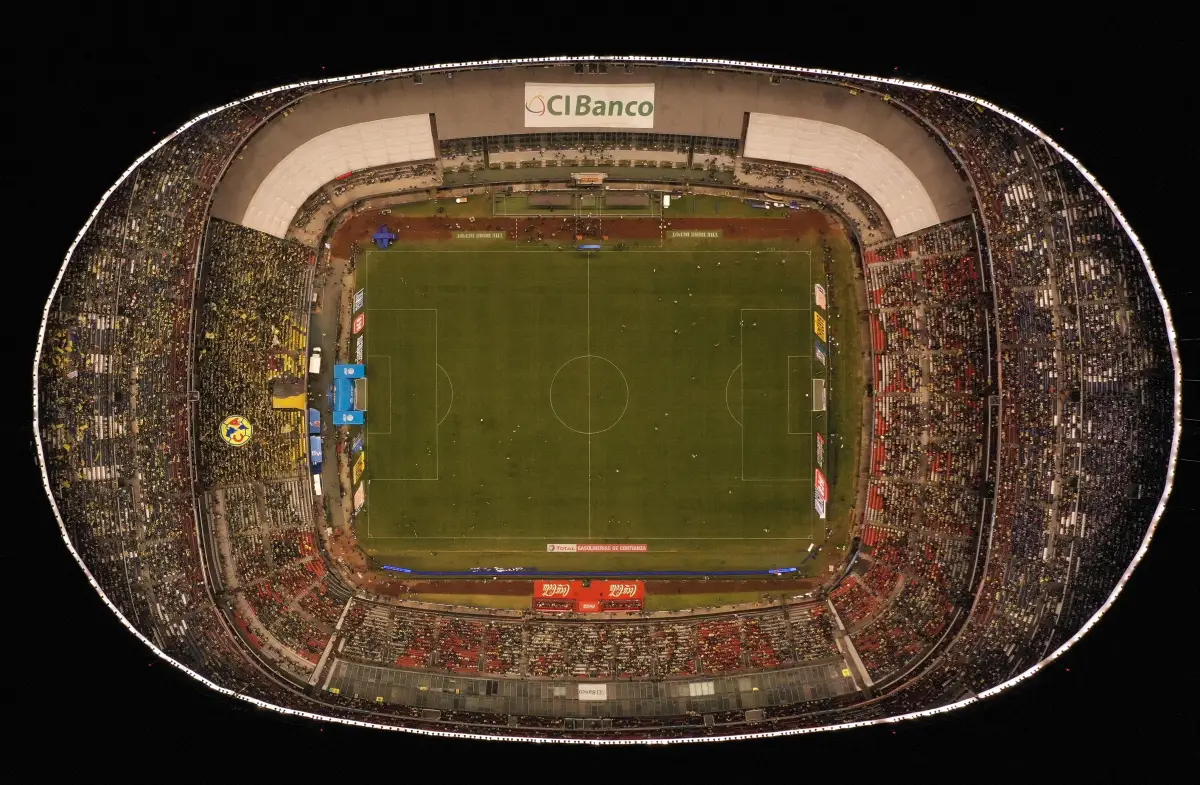 Vista aérea del Estadio Azteca