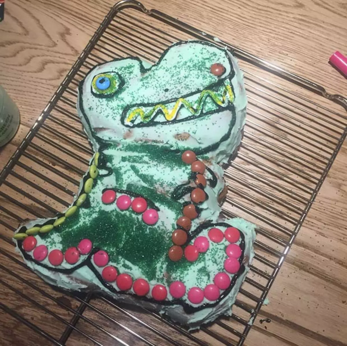 Así quedó el pastel preparado por el actor.
