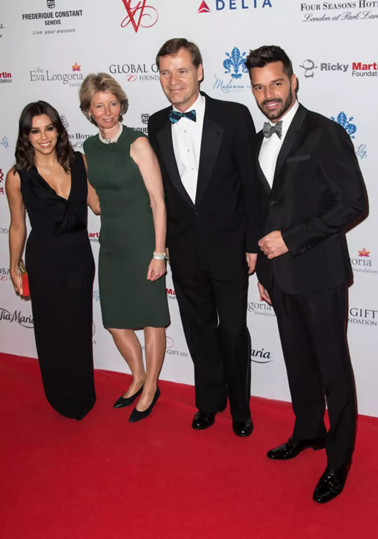 Eva Longoria, Aletta Stas, Peter Stas y Ricky Martin.