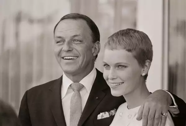 Mia Farrow and Frank Sinatra Posing Together