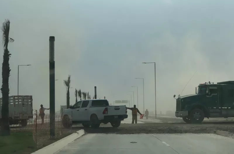 Obras al interior del corredor cultural del AIFA