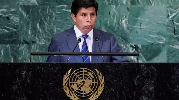 El presidente de Perú, Pedro Castillo, habla ante la Asamblea General de Naciones Unidas