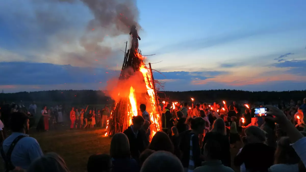 Germany-Bavaria. Customs and tradition. Johanis fire at Saint John's Eve