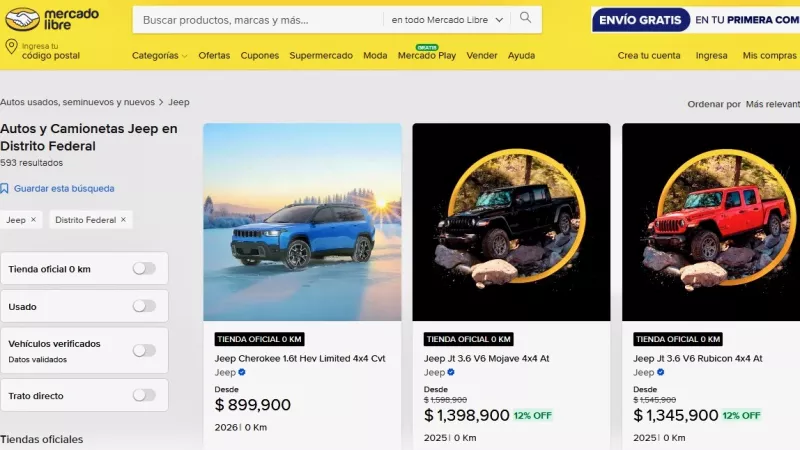 ¿Adiós a las agencias? Stellantis ya ofrece autos nuevos en Mercado Libre