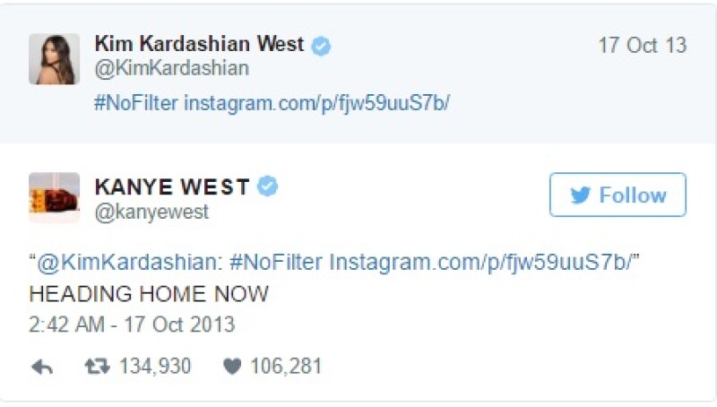 Esto fue lo que Kanye respondió casi inmediatamente del post de su esposa.