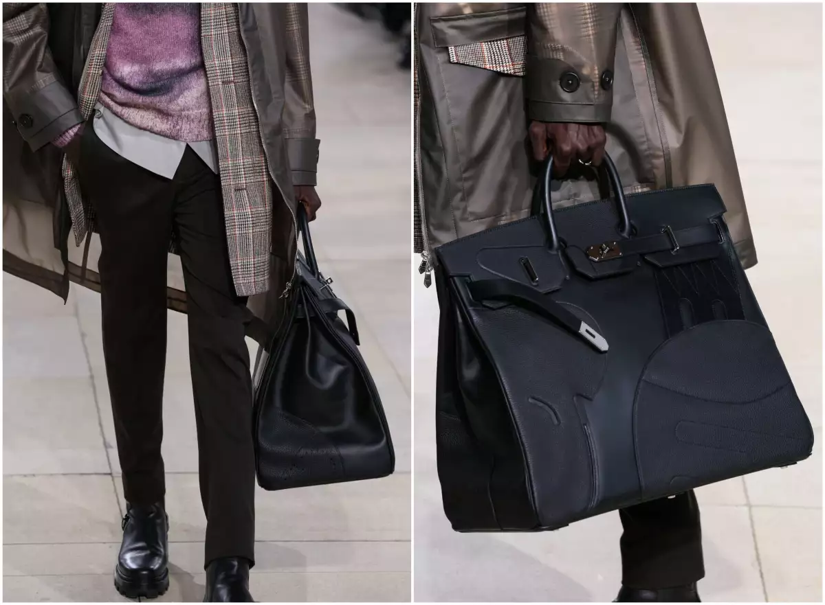 Hermès presentó su propuesta de enormes bolsas de piel.