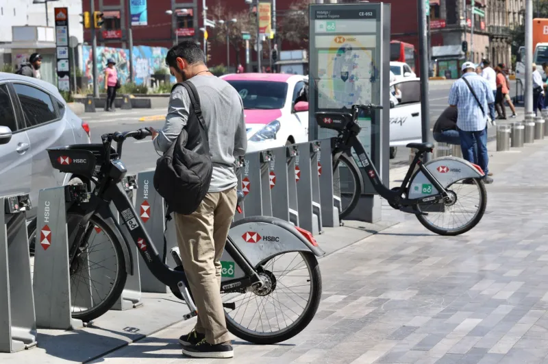 Estación de Ecobici en la CDMX.