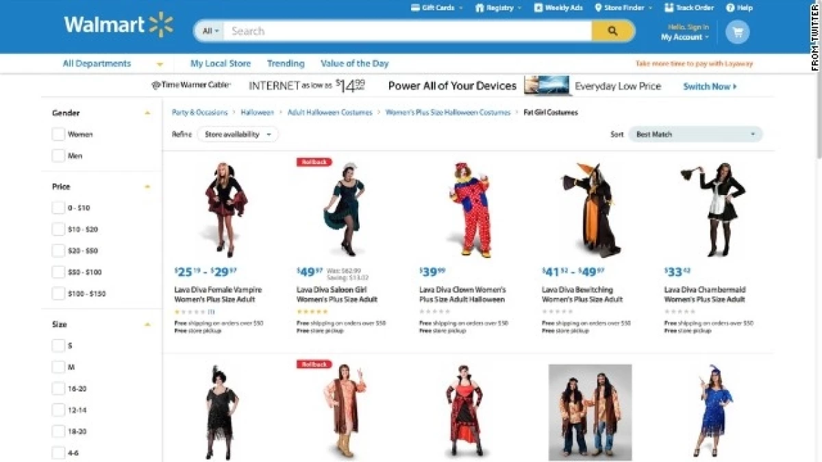 Walmart disfraces gordas gorditas