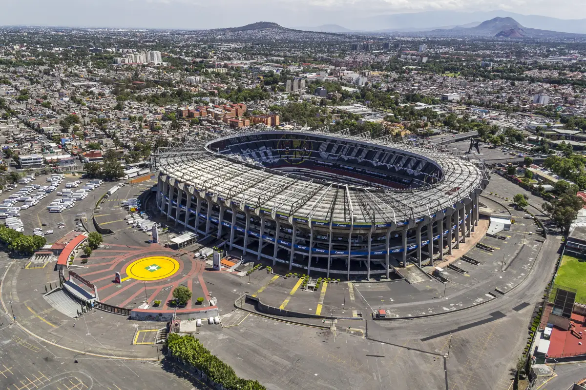 Aerial view of aztec stadium in Mexico City