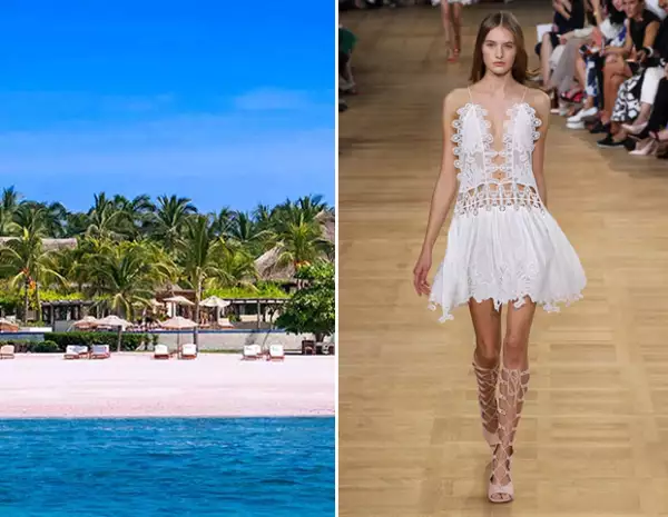 Con el calor de Punta Mita, tu opción será un vestido fresco en blanco. Amamos este de Chloé.