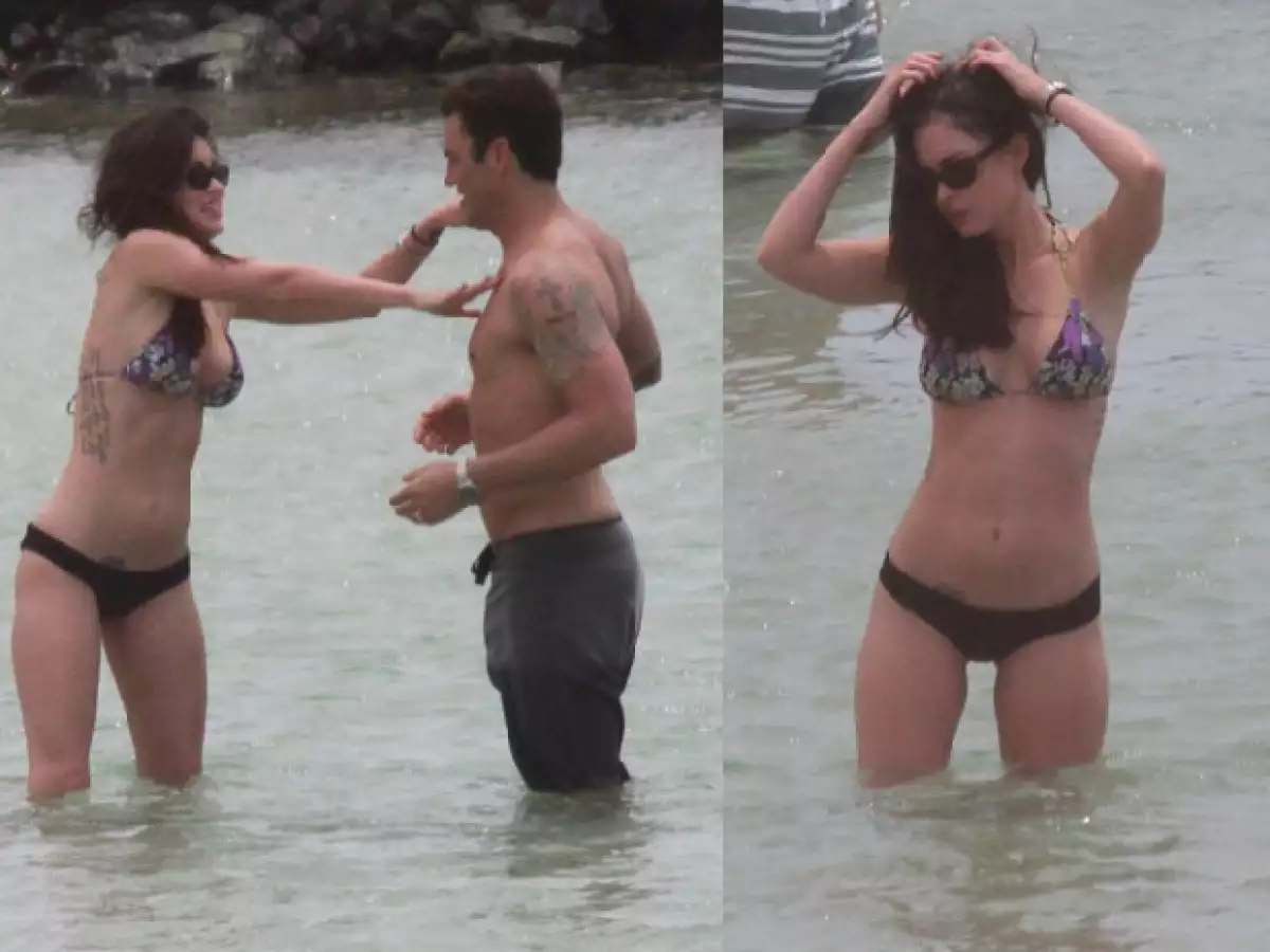 Un día antes, la guapa Megan Fox usó un bikini negro.