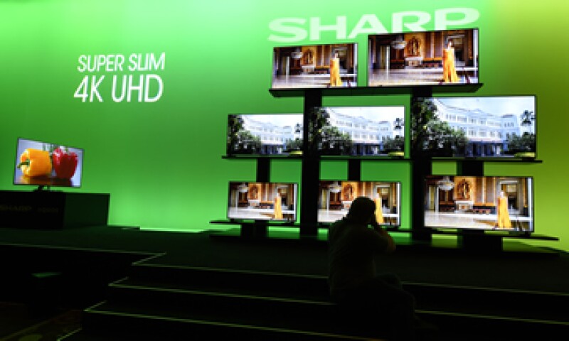 Sharp dijo que sus pantallas 8K, que tienen ocho veces la alta resolución disponible en los televisores FHD, llegarán a México este año. (Foto: AFP)