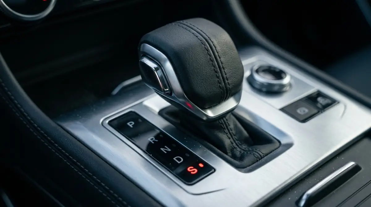 una palanca de velocidades de un coche en sport
