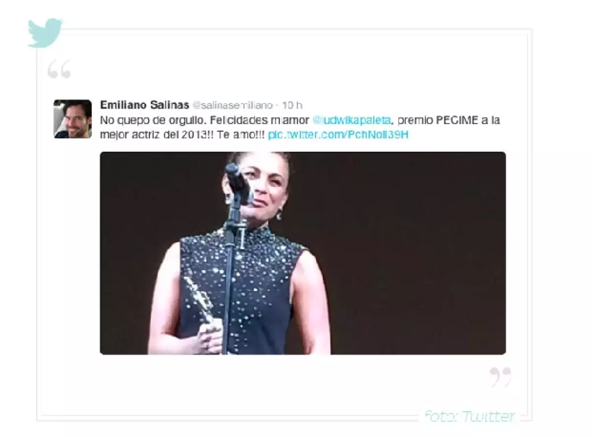 El empresario no pudo de la emoción porque su esposa ganó la Diosa de Plata como Mejor Actriz ayer por la noche y él compartió su sentir en Twitter.