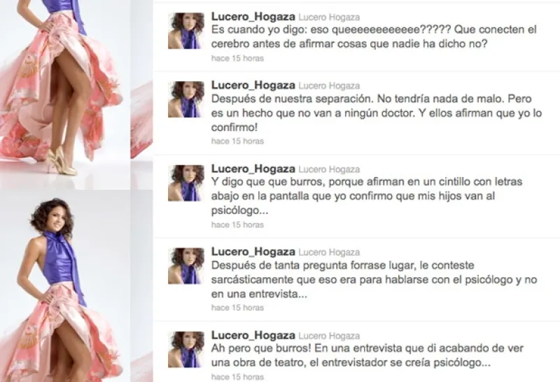 La intérprete utilizó su cuenta personal de la famosa red social, para aclarar que sus hijos no van al psicólogo, tras su divorcio con Mijares.