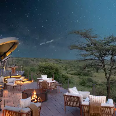 Mahali Mzuri -  Fire Pit at night.jpg