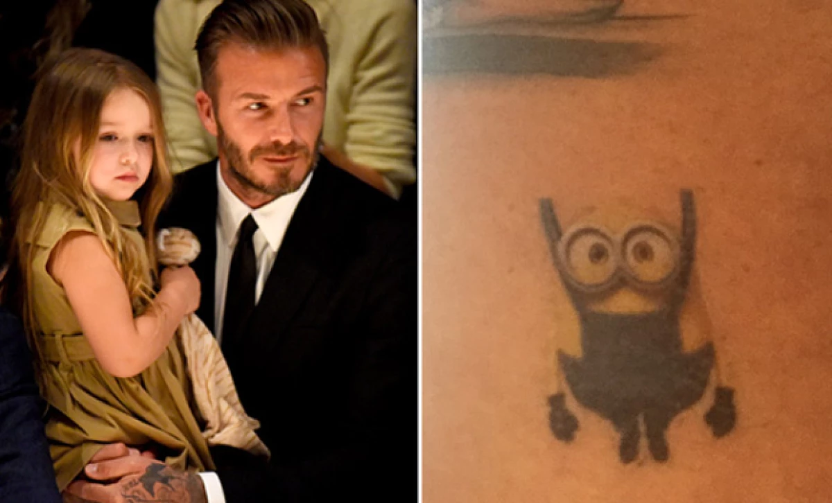 La pequeña Harper ha querido incluir en el brazo de su padre una imagen de uno de sus dibujos animados favoritos.