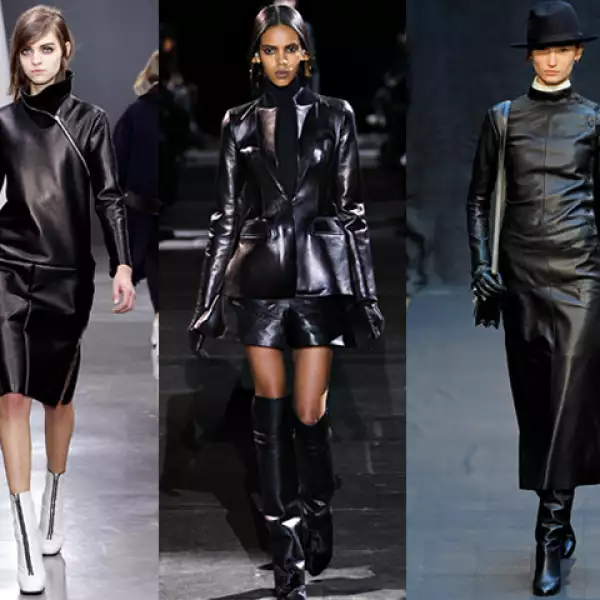 Todo en piel: Hermés, Céline y Givenchy sugieren atuendos integrados en su totalidad por piezas confeccionadas en piel.