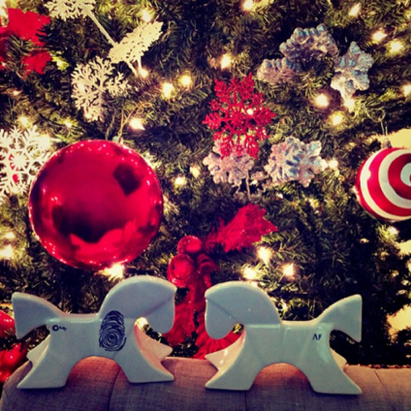 El potrillo está feliz con la llegada de la Navidad.